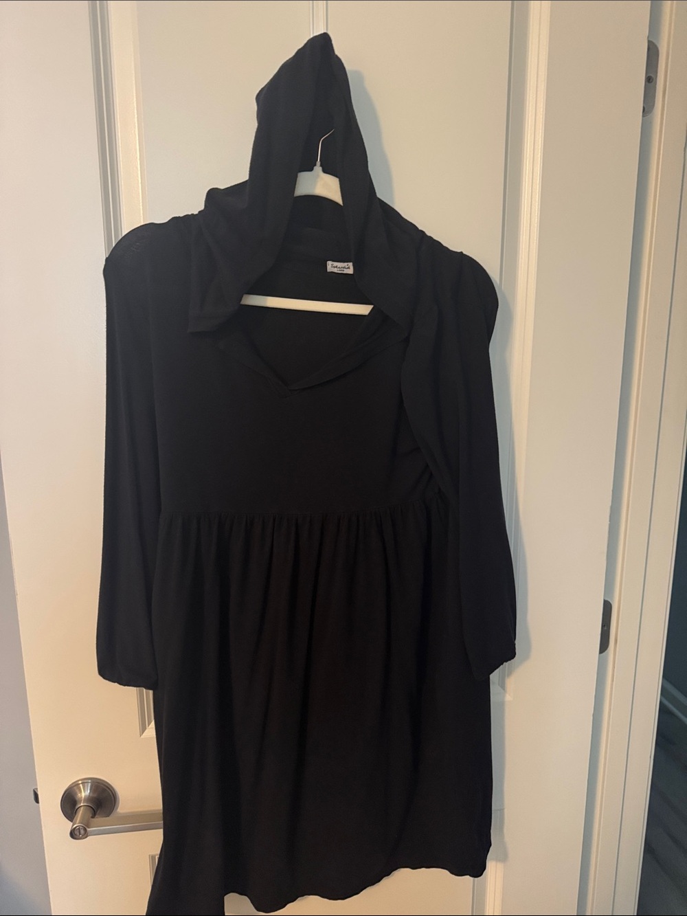 Splendid Black Hooded Babydoll Tunic